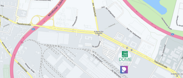 Parkeergarage Parkita bij PSD BANK DOME Kaart PSD BANK DOME met gemarkeerde locatie van de PSD BANK DOME en de parkeergarage PARKITA