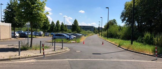 Einfahrt Parkplatz PSD BANK DOME