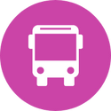 Gratis pendeldienst Bus van voren